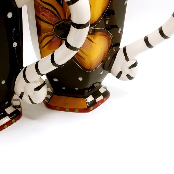 Studio Designworks Coffee Cups Set of 2 Ceramic Hand Painted Flower Mugs Set VTG - Picture 5 of 12